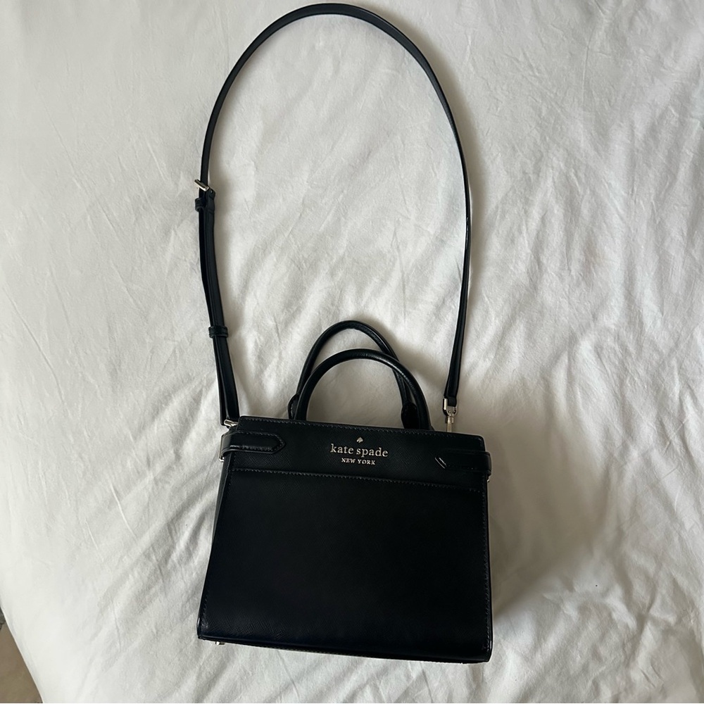Kate Spade black top handle satchel leather tote - Picture 10 of 11